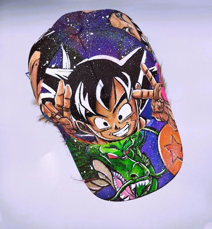 Cap – little Goku and Shenron – accessories, airbrush, Klaudia Kazuch