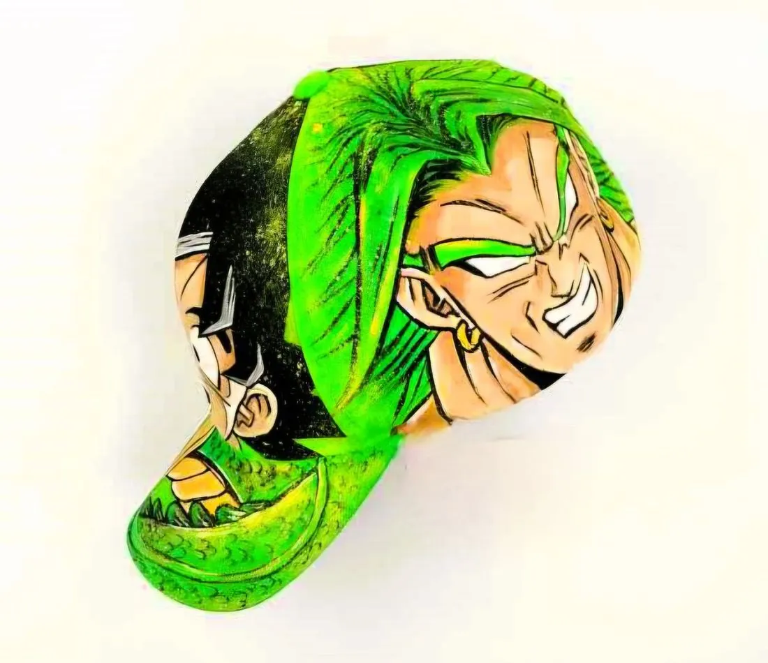Cap – Broly in neon green – accessories, airbrush, Klaudia Kazuch
