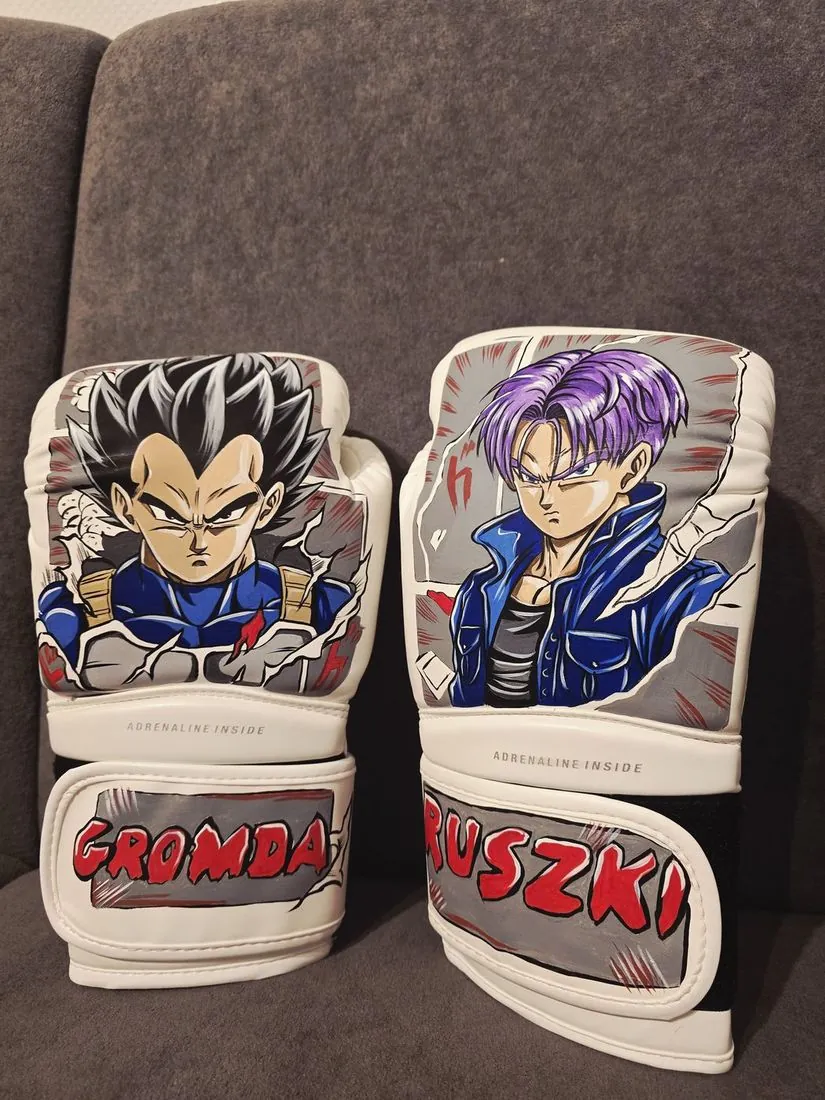 Boxing gloves – Vegeta and Trunks – accessories, airbrush, Klaudia Kazuch