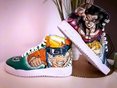 Custom high-tops – Naruto and Goku SSJ4 – custom work by custom-art.pl