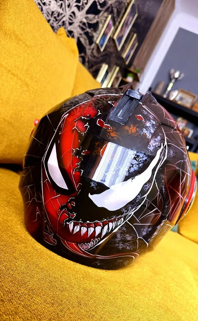 Helmet – Venom and Carnage – moto, airbrush, Klaudia Kazuch