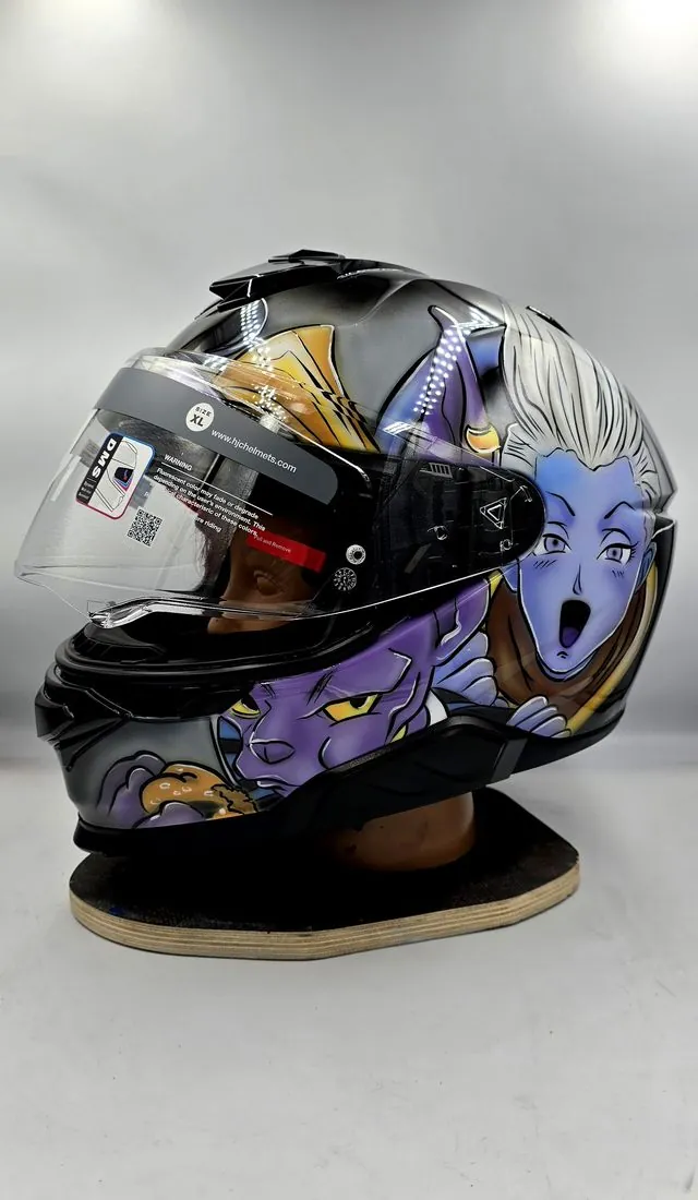 Helmet – Whis and Beerus – moto, airbrush, Klaudia Kazuch