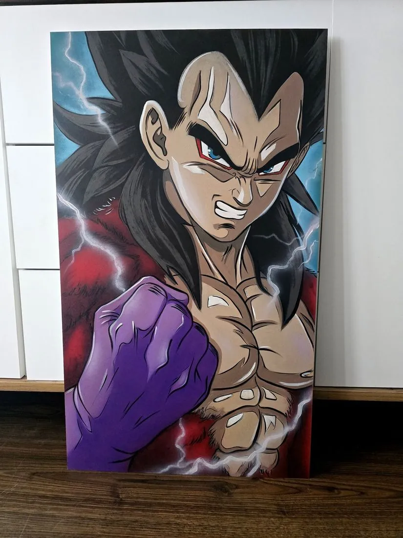 Vegeta Super Saiyan 4 – painting, airbrush, Klaudia Kazuch