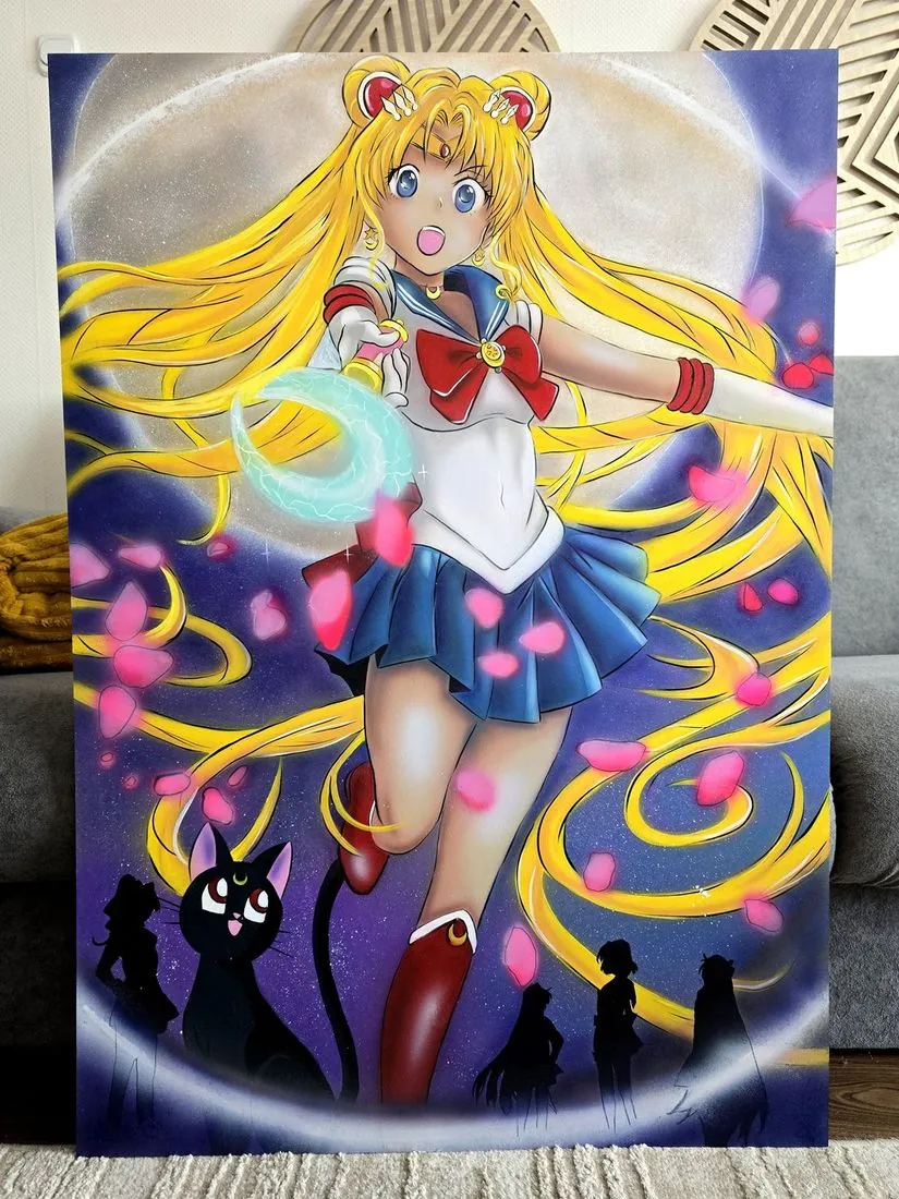 Sailor Moon – painting, airbrush, Klaudia Kazuch
