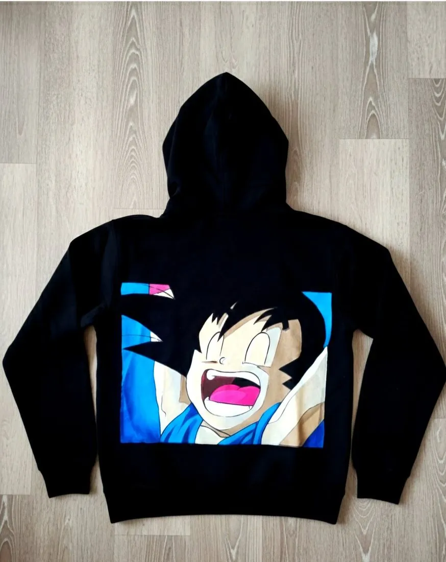 Hoodie – little Goku – clothing, airbrush, Klaudia Kazuch
