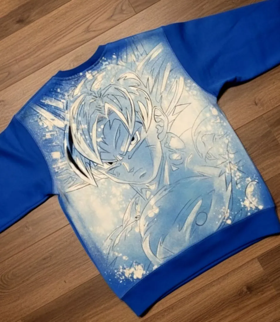 Hoodie – Goku Ultra Instinct – clothing, airbrush, Klaudia Kazuch