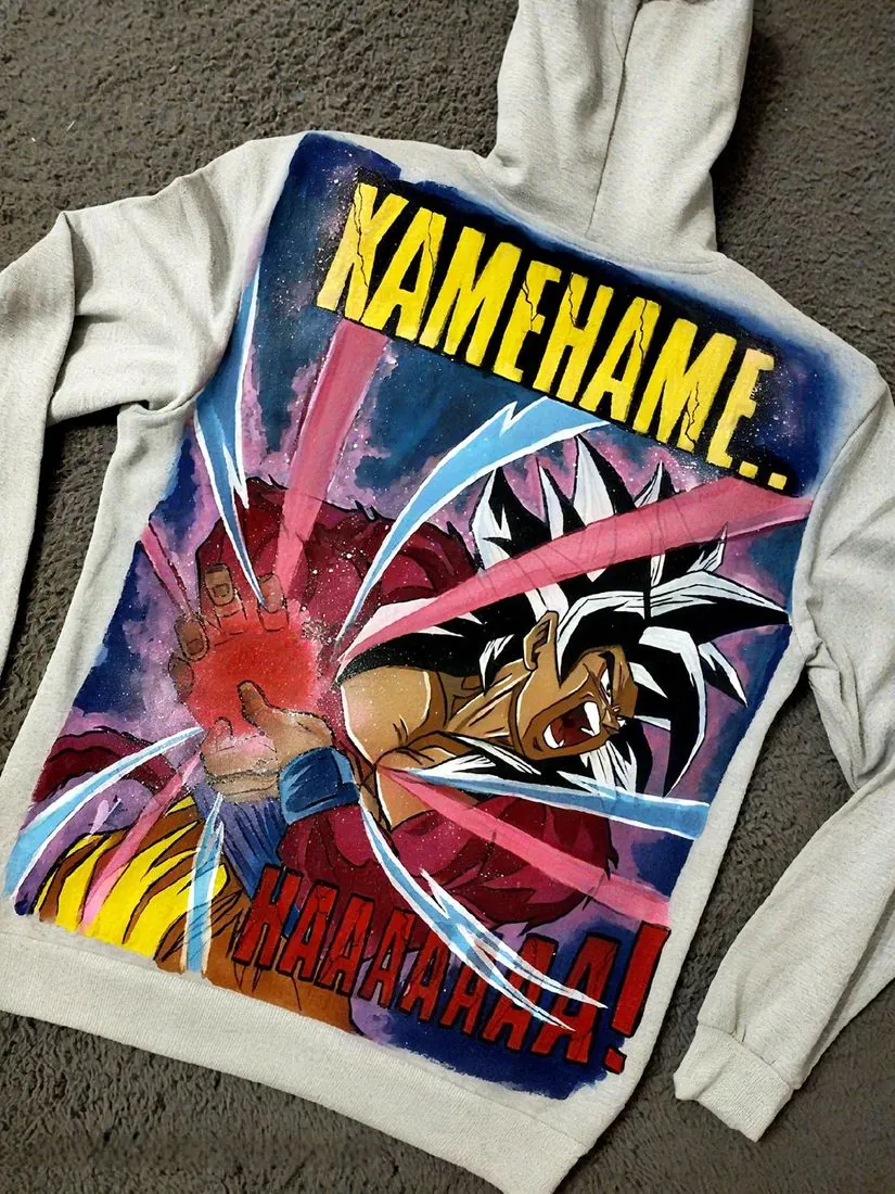 Hoodie – Kamehameha – clothing, airbrush, Klaudia Kazuch