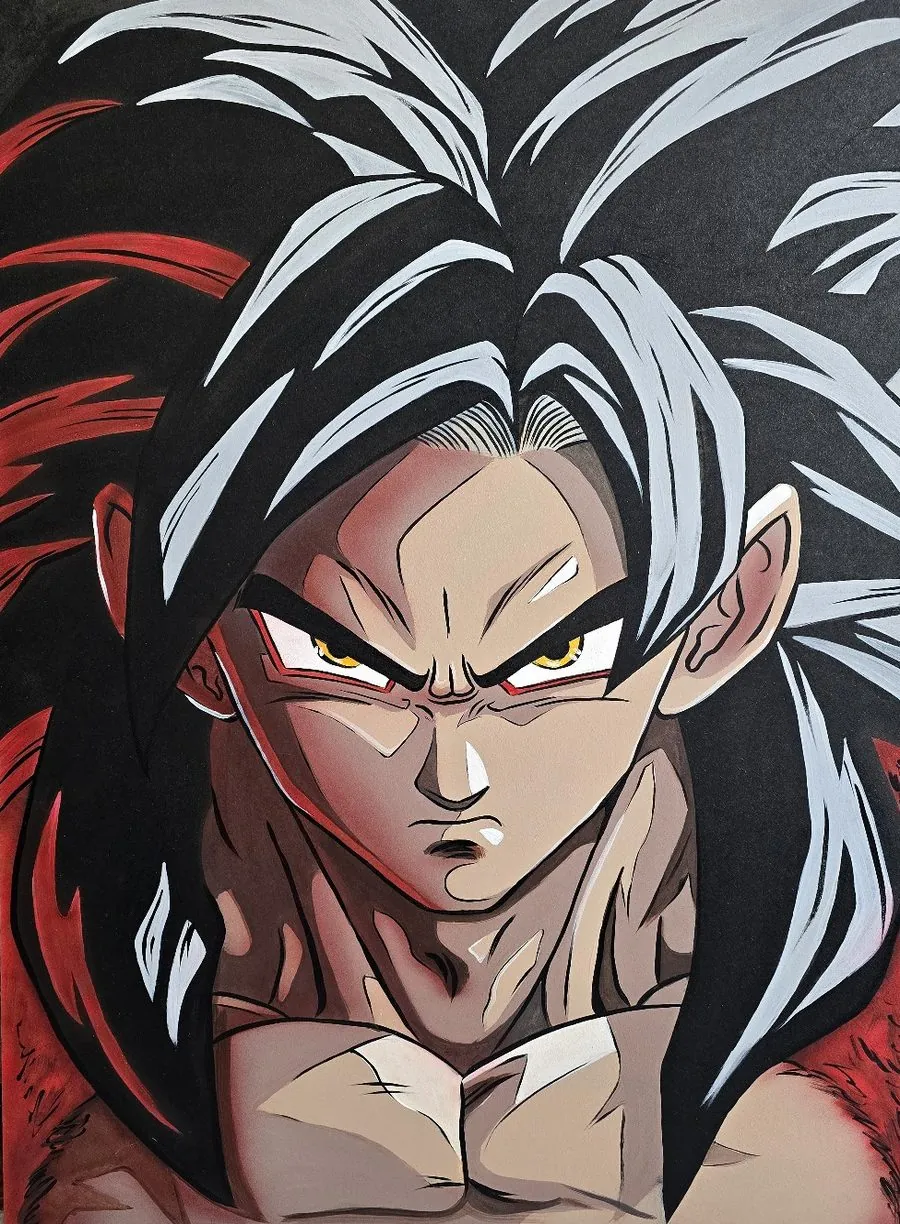 Goku Super Saiyan 4 – painting airbrushed by Klaudia Kazuch